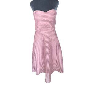 Pink Strapless Mesh Overlay Dress By Ko Ko Ailis  Medium